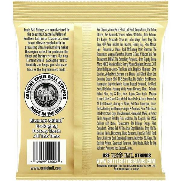Струни для акустичної гітари Ernie Ball 2002 Earthwood Medium 80/20 Bronze 13/56