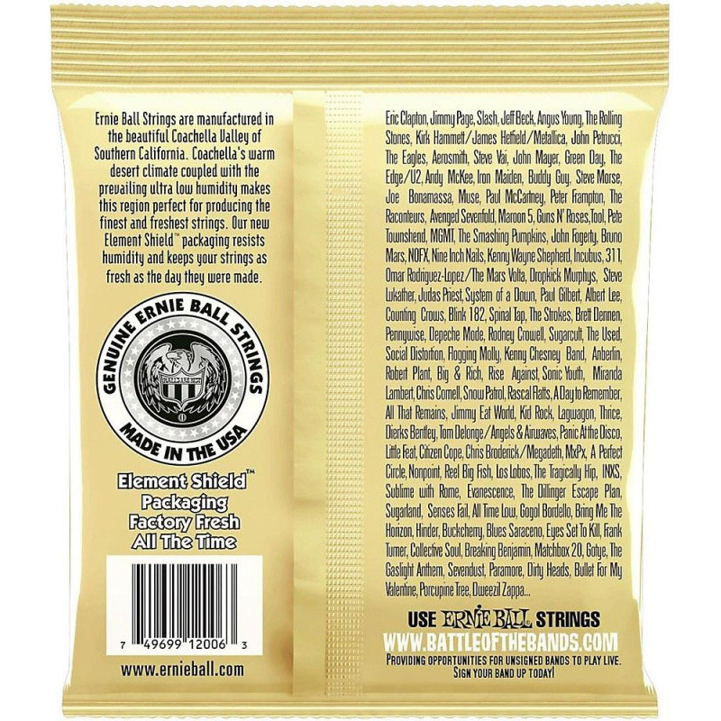 Струны для акустической гитары Ernie Ball 2006 Earthwood 80/20 Bronze Extra Light 10/50