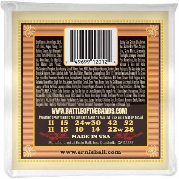 Струны для акустической гитары Ernie Ball 2012 Earthwood 80/20 Bronze 12-String Medium 11/52