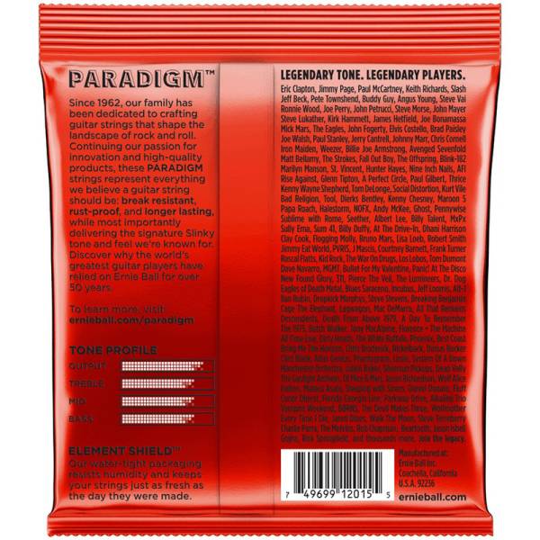 Струни для електрогітари Ernie Ball 2015 Paradigm Slinky 10/52