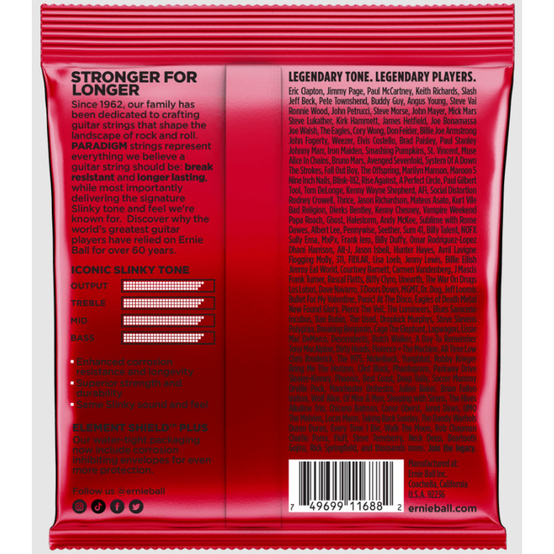 Струни для електрогітари Ernie Ball 2016 Paradigm Slinky 11/52