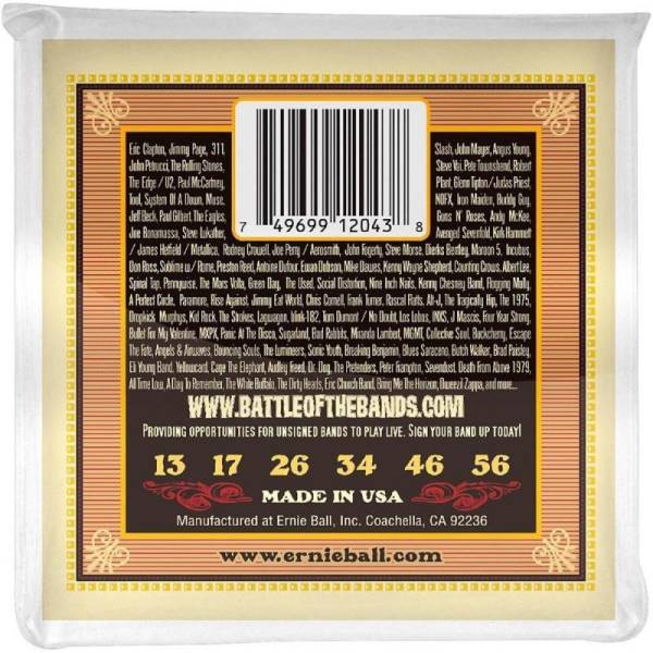 Струны для акустической гитары Ernie Ball 2043 Earthwood 80/20 Bronze Silk and Steel Reguilar 13/56