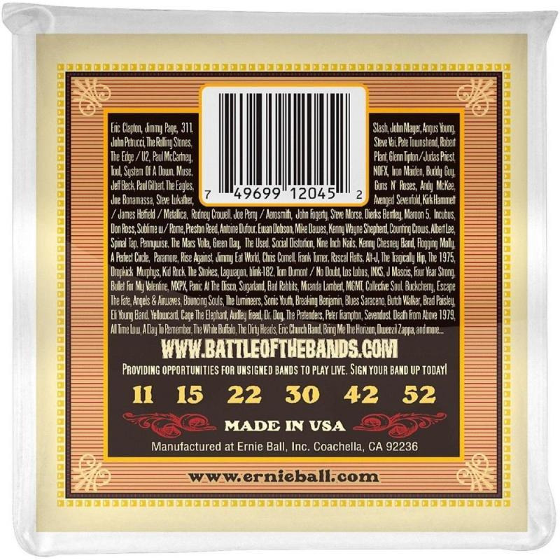 Струны для акустической гитары Ernie Ball 2045 Earthwood 80/20 Bronze Silk Steel Soft 11/52