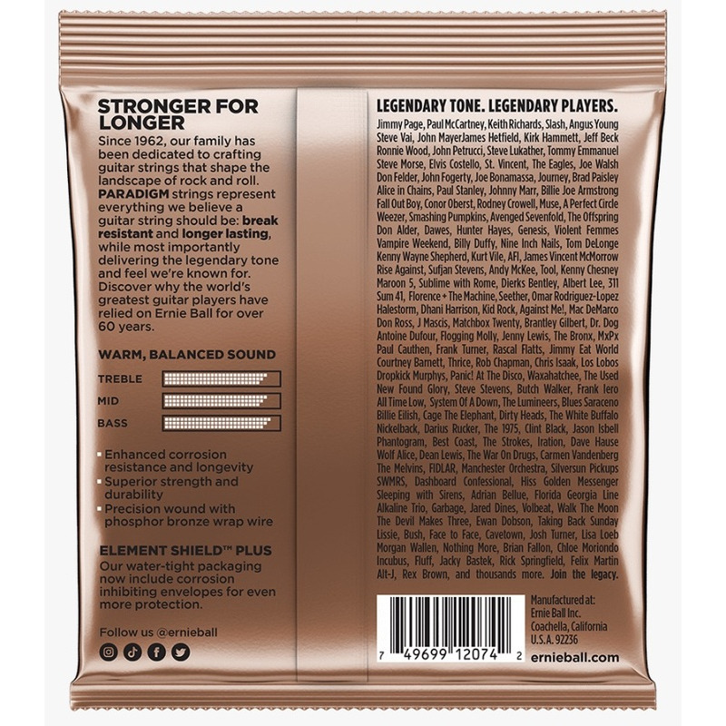 Струни для акустичної гітари Ernie Ball 2074 Paradigm Medium Phosphor Bronze 13/56