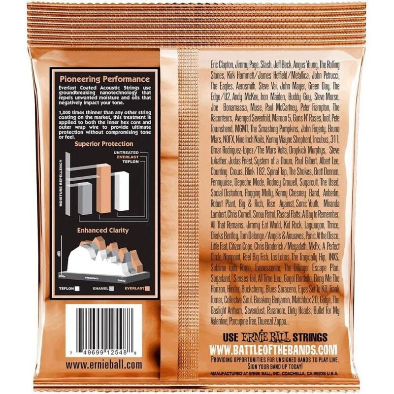 Струни для акустичної гітари Ernie Ball 2544 Everlast Medium Phosphor Bronze 13/56