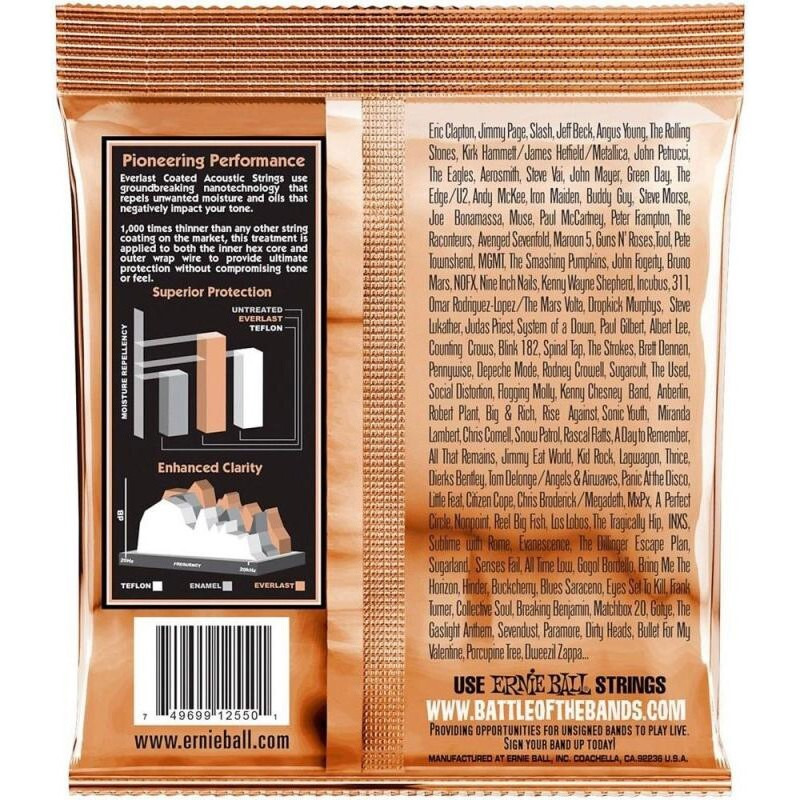 Струны для акустической гитары Ernie Ball 2550 Everlast Extra Light Phosphor Bronze 10/50