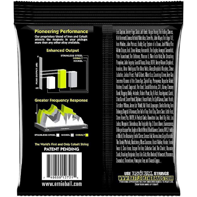 Струни для електрогітари Ernie Ball 2721 Cobalt Slinky 10/46