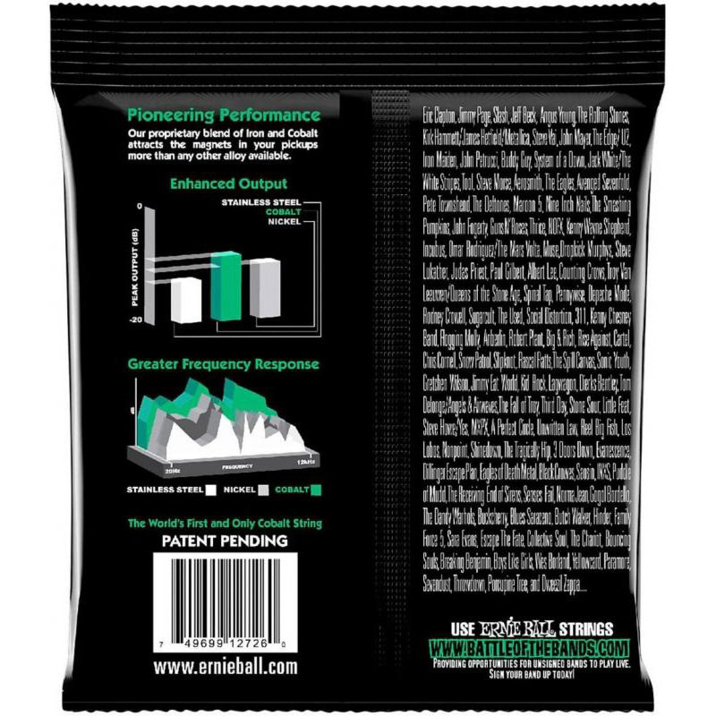 Струны для электрогитары Ernie Ball 2726 Cobalt Slinky 12/56