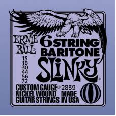 Струны для электрогитары Ernie Ball 2839 6-String Baritone Slinky Nickel Wound 13/72