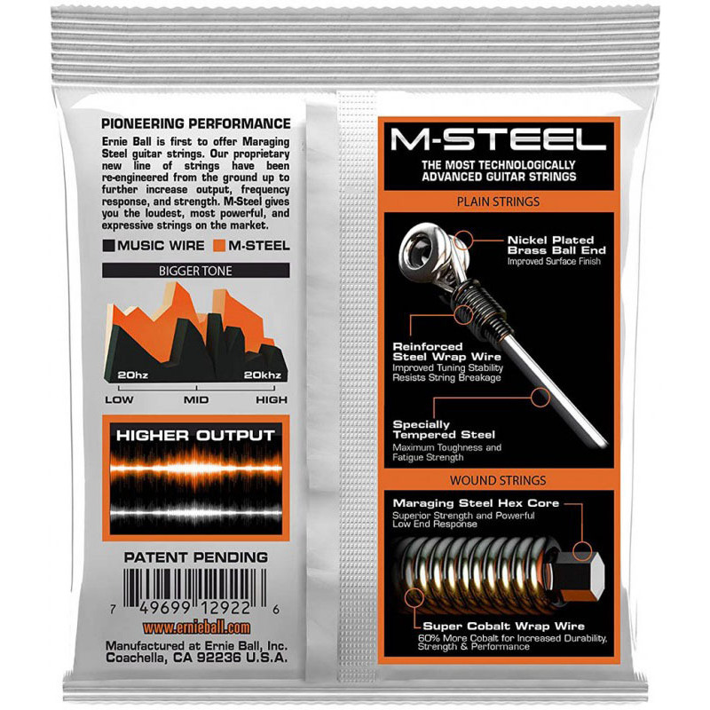 Струны для электрогитары Ernie Ball 2922 M-Steel Hybrid Slinky 9/46