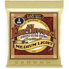 Струны для акустической гитары 3 Sets Ernie Ball 3003 Earthwood 80/20 Bronze Medium Light 12/54