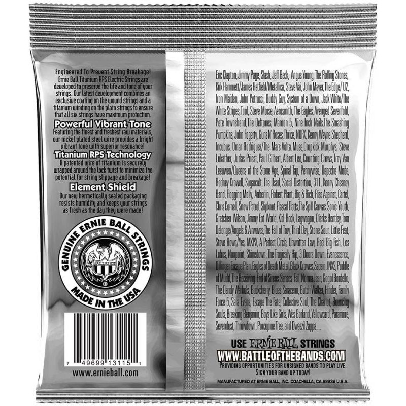 Струны для электрогитары Ernie Ball 3122 Regular Slinky Titanium Coated 9/46