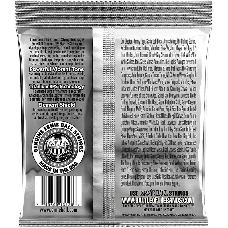 Струны для электрогитары Ernie Ball 3126 Regular Slinky Titanium Coated 12/56