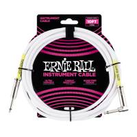 Кабель инструментальный Ernie Ball 6049 Classic Instrument Cable Straight/Angle - White 3м (10ft)