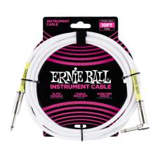 Кабель инструментальный Ernie Ball 6049 Classic Instrument Cable Straight/Angle - White 3м (10ft)