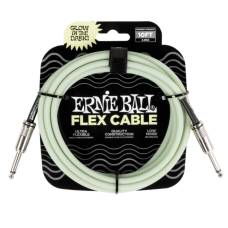 Кабель инструментальный Ernie Ball 6436 Flex Cable Glow in Dark 3м (10ft) Straight/Straight