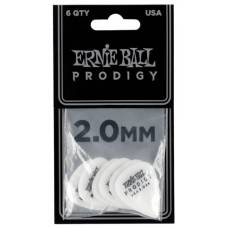 Медиаторы Ernie Ball 9202 Standard Prodigy White Player's Pack 2.0 mm (6 шт.)