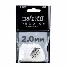Медиаторы Ernie Ball 9338 White Large Shield Prodigy Picks 6-Pack 2.0 mm (6 шт.)