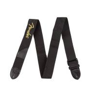 Ремінь універсальний Fender Black Polyester Guitar Strap Yellow Logo