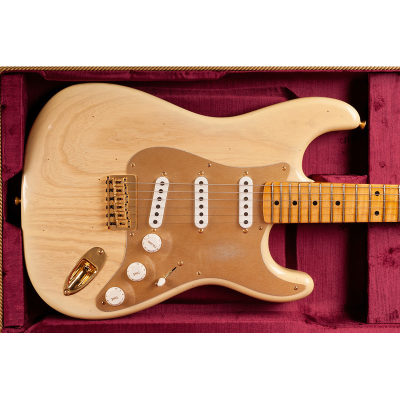 Електрогітара FENDER CUSTOM SHOP LIMITED EDITION '55 HARDTAIL STRATOCASTER JOURNEYMAN RELIC GOLD HARDWARE NATURAL BLONDE