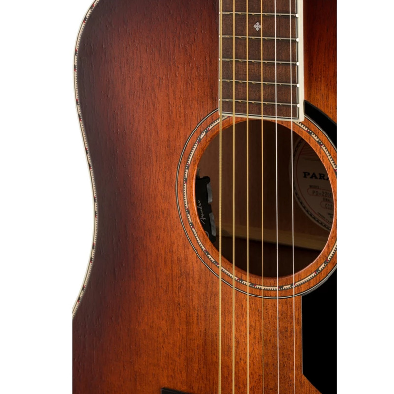 Электроакустическая гитара Fender PD-220E Dreadnought All MahoganyWith Case Aged Cognac Burst