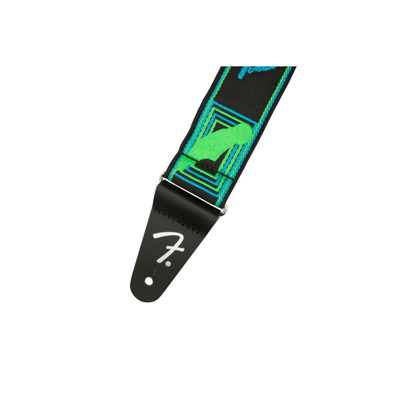 Ремінь для гітари FENDER STRAP 2" NEON MONOGRAMMED GREEN BLUE