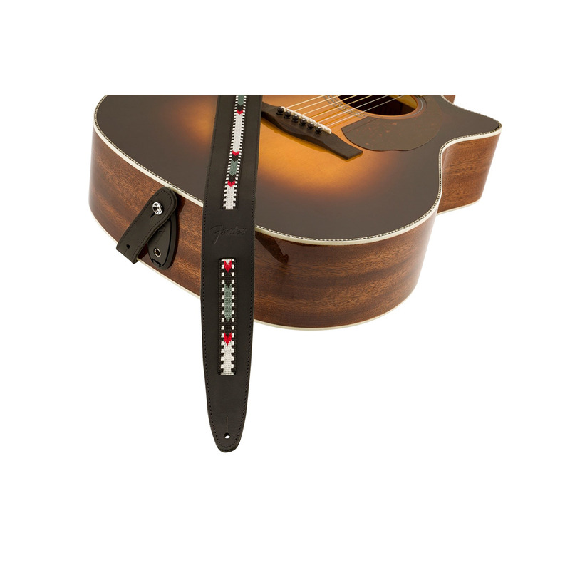 Ремень для гитары FENDER STRAP ACOUSTIC PARAMOUNT LEATHER BLACK