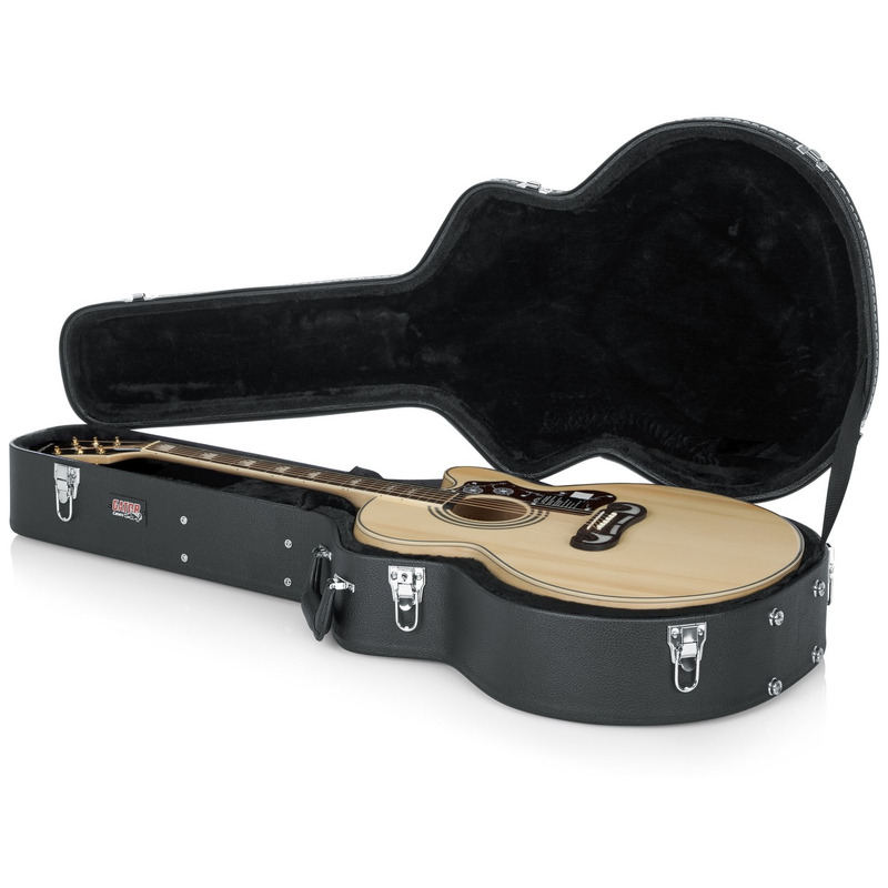 Кейс для акустической гитары GATOR GW-JUMBO Jumbo Acoustic Guitar Deluxe Wood Case