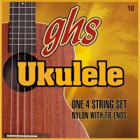 Струны для укулеле GHS 10 Clear Nylon Hawaiian D Tuning Tie End