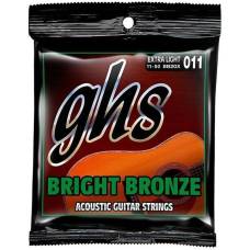 Струны для акустической гитары GHS BB20X Bright Bronze Extra Light 11/50