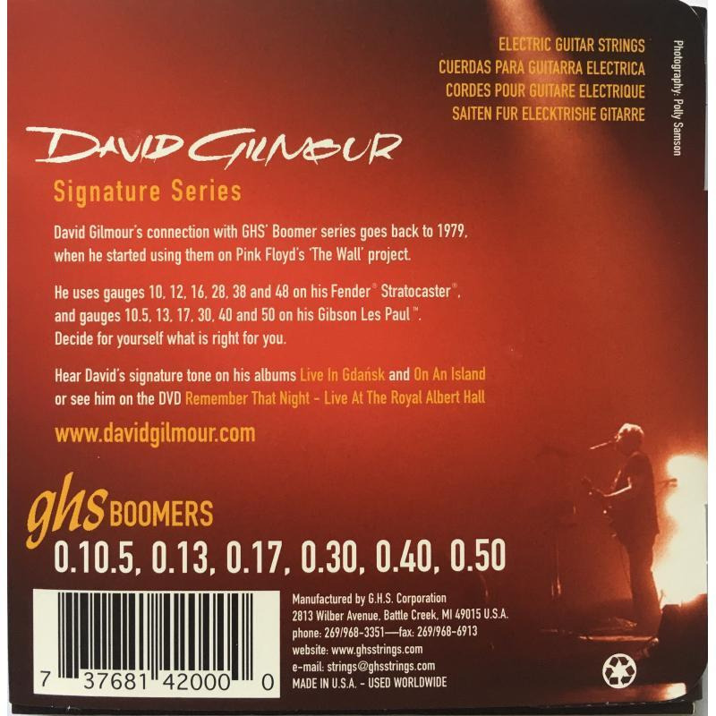 Струны для электрогитары GHS GB-DGG Boomers David Gilmour Signature 10.5/50