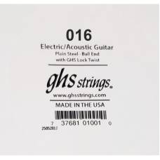 Струна GHS 016 Plain Steel  Ball End .016