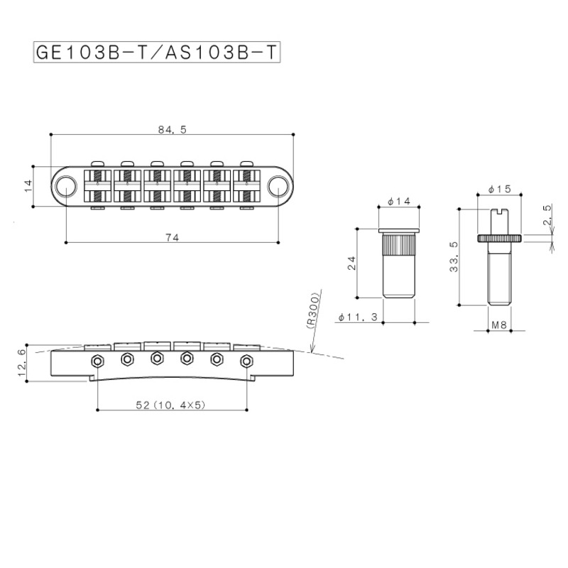 Бридж GOTOH AS103B-T (GG)