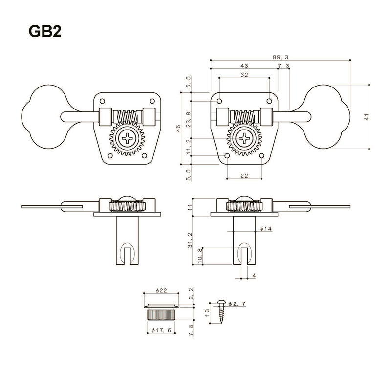 Колки GOTOH GB2L N (4 шт.)