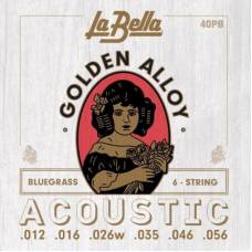 Струны для акустической гитары La Bella 40PB 80/20 Golden Alloy Bluegrass 12/56