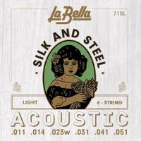 Струны для акустической гитары La Bella 710L Silk and Steel Light 11/51