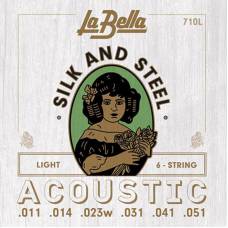Струны для акустической гитары La Bella 710L Silk and Steel Light 11/51