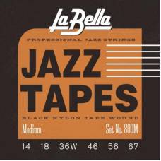 Струны для электрогитары La Bella 800M Jazz Tapes Black Nylon Medium 14/67