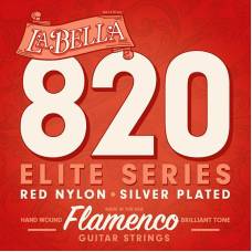 Струны для классической гитары La Bella 820 Elite Flamenco Red Nylon Silver Plated