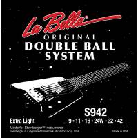 Струны для электрогитары La Bella S942 Double Ball Steinberger Extra Light 9/42