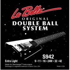 Струны для электрогитары La Bella S942 Double Ball Steinberger Extra Light 9/42