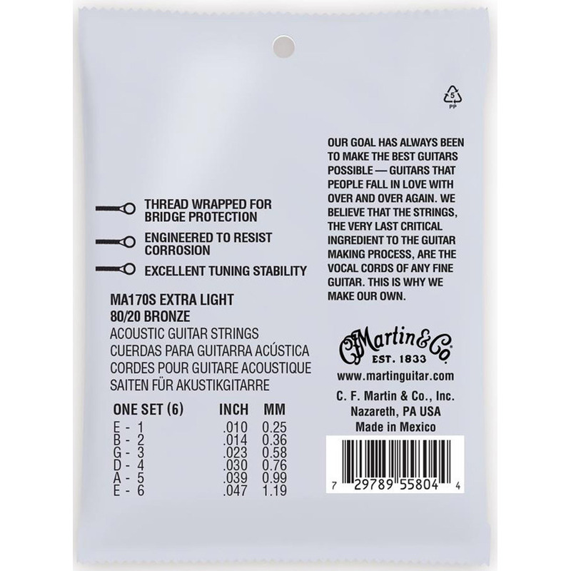Струны для акустической гитары Martin MA170S Marquis Silked 80/20 Bronze Extra Light 10/47