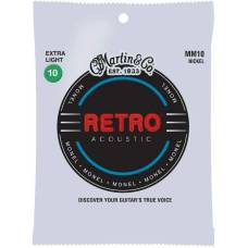 Струны для акустической гитары Martin MM10 Retro Extra Light 10/47