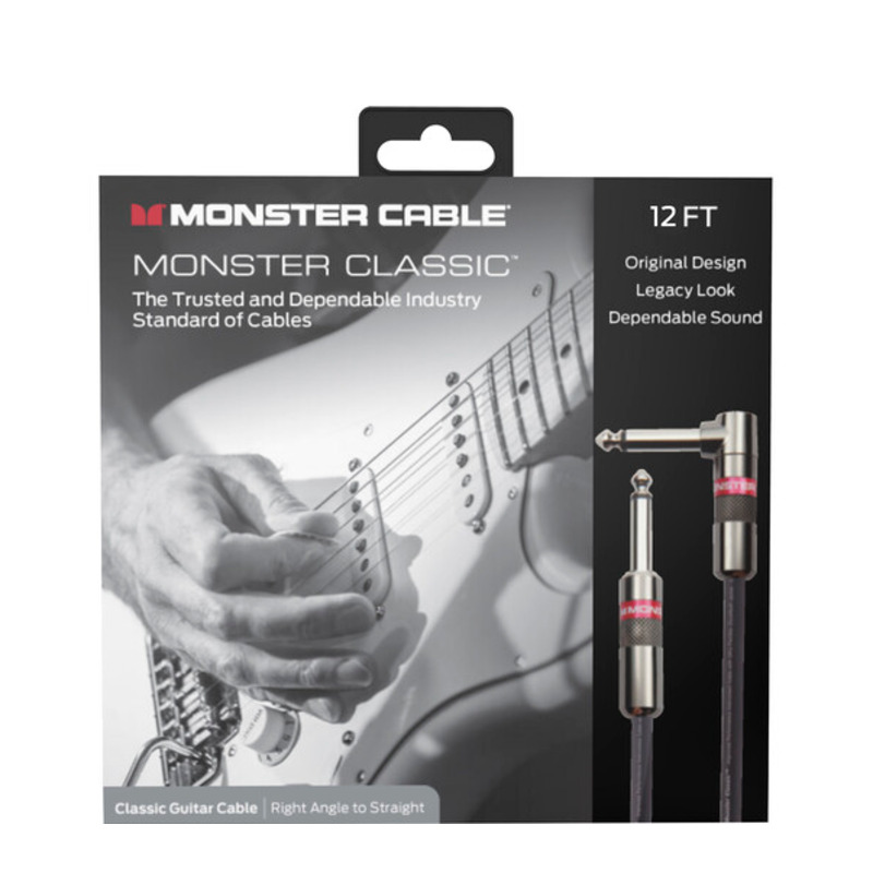 Кабель инструментальный Monster CLAS-I-12AWW Straight Jack - Angled Jack 3.6м.