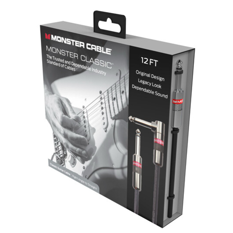 Кабель инструментальный Monster CLAS-I-12AWW Straight Jack - Angled Jack 3.6м.