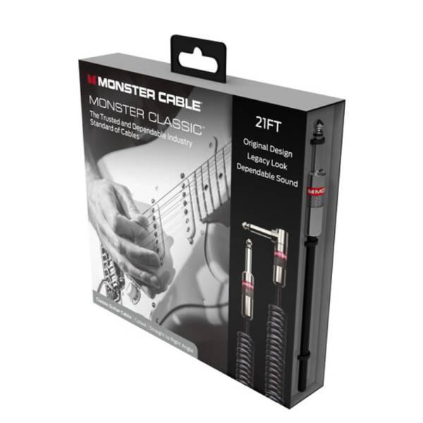 Інструментальний кабель Monster CLAS-I-21ACWW Coiled Cable Straight Jack - Angled Jack 6.4м.