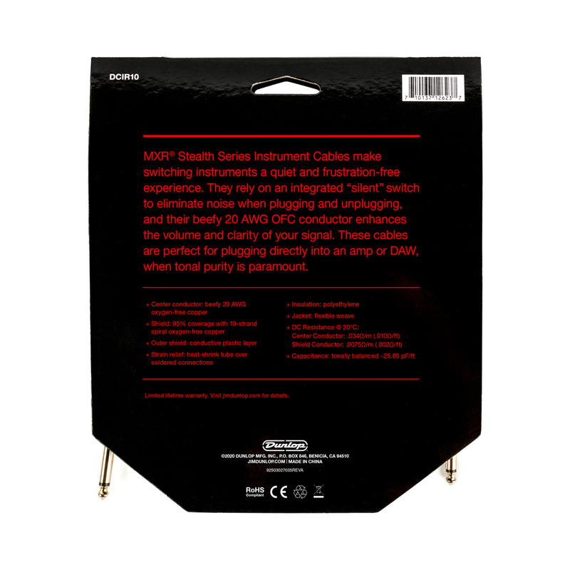 Кабель инструментальный MXR Stealth Series Instrument Cable (10ft)