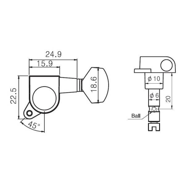 Колки PAXPHIL J-07 3+3 Lock BK