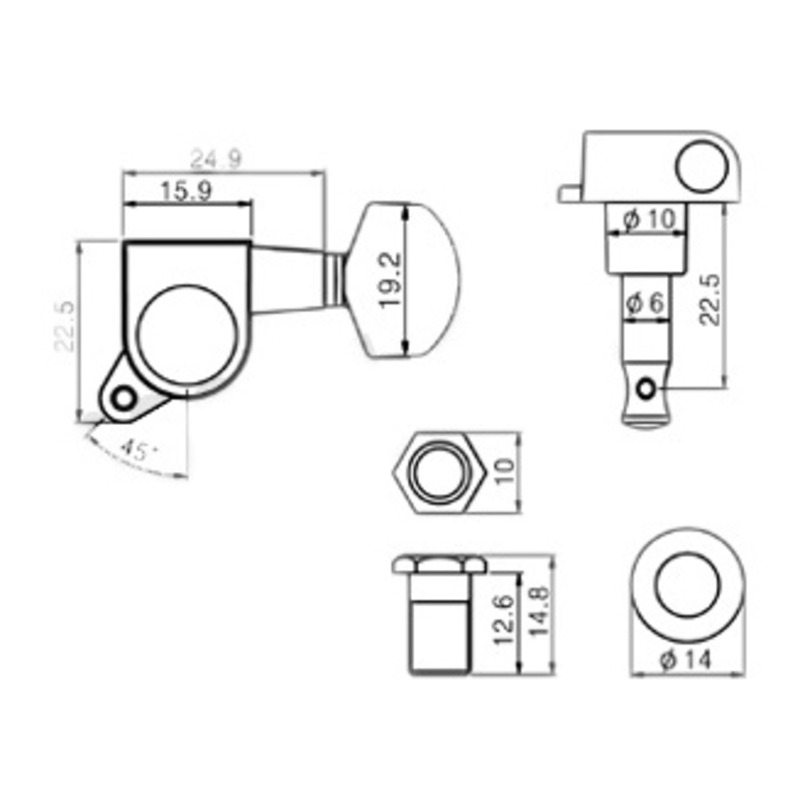 Колки PAXPHIL J-02 3+3 CR (6 шт.)