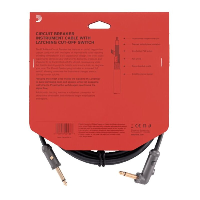 Інструментальний кабель D'ADDARIO PW-AGLRA-10 Curcuit Breaker Latching Switch (3m)